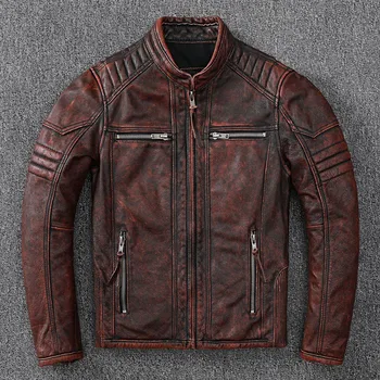 Высококачественная модная мотоциклетная одежда Harley May цвета хаки, изготовленная на каменной основе, старый винтажный чистый головной слой из воловьей кожи, кожаная одежда