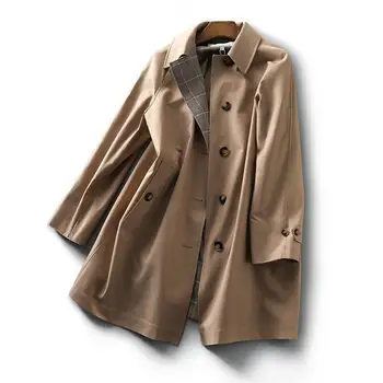 Женская ветровка средней длины 2023, повседневное женское пальто с высоким темпераментом, топ-пальто