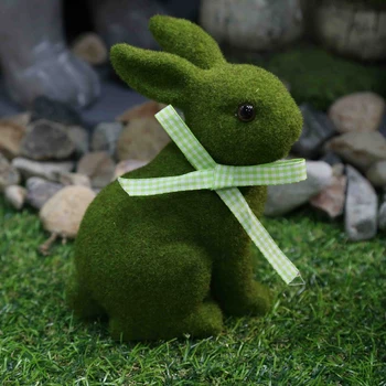 Зеленый кролик, стекающийся кролик, Пасхальные украшения, Украшение дома, сада, наружного декора окон для вечеринки, подарка на День рождения.