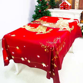 Индивидуальная Рождественская скатерть из полиэстера, серия новогодних подарков, Пылезащитная 3D-скатерть для стола, Прямоугольная / Круглая Свадебная Скатерть