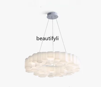 Люстра для гостиной в скандинавском стиле, Креативное Персонализированное круглое кольцо, потолочный светильник для спальни, Современная минималистичная люстра для столовой