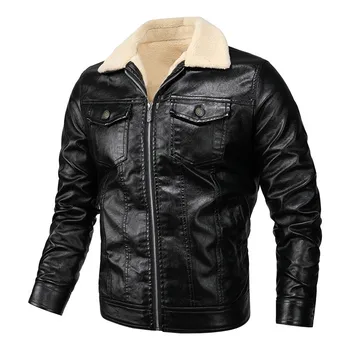 Модные брендовые мужские куртки из искусственной кожи в стиле ретро, мужская приталенная мотоциклетная кожаная куртка, верхняя одежда, мужская теплая куртка-бомбер, военное пальто на открытом воздухе