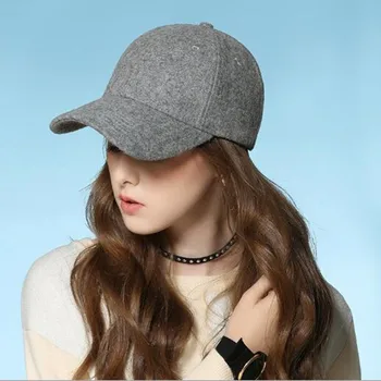 Новая шерстяная фетровая бейсболка в стиле хип-хоп, шляпы-снэпбэк, Soild Color для женщин, унисекс, шляпа для папы, толстая теплая зимняя шапка