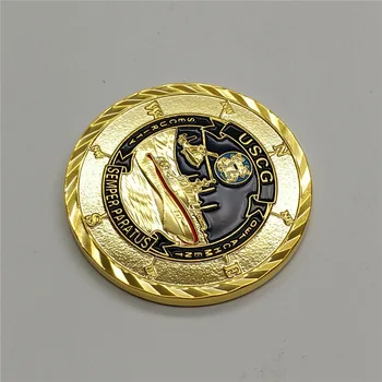 Сувениры и Подарки Береговой Охраны Монета США Semper Paratus USCG Core Values Challenge Coin Ветеранская Позолоченная Памятная Монета