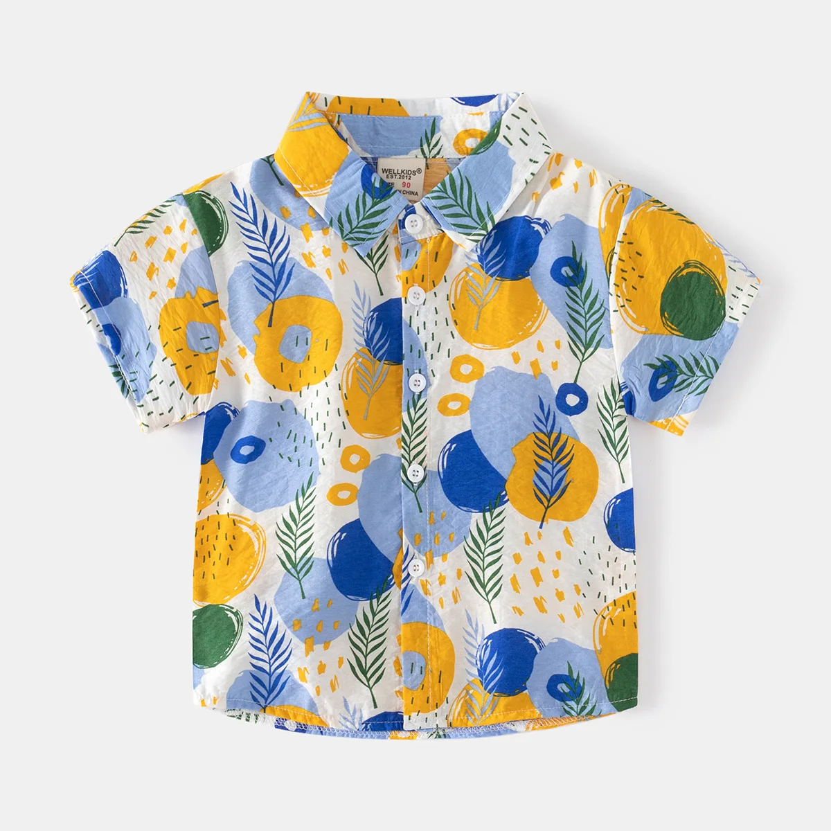 Летние Рубашки Для мальчиков 2023 года, Новая Модная Рубашка Поло С Коротким рукавом Для мальчиков в Пляжном Курортном Стиле, Школьная Детская Модная Рубашка С Рисунком 1
