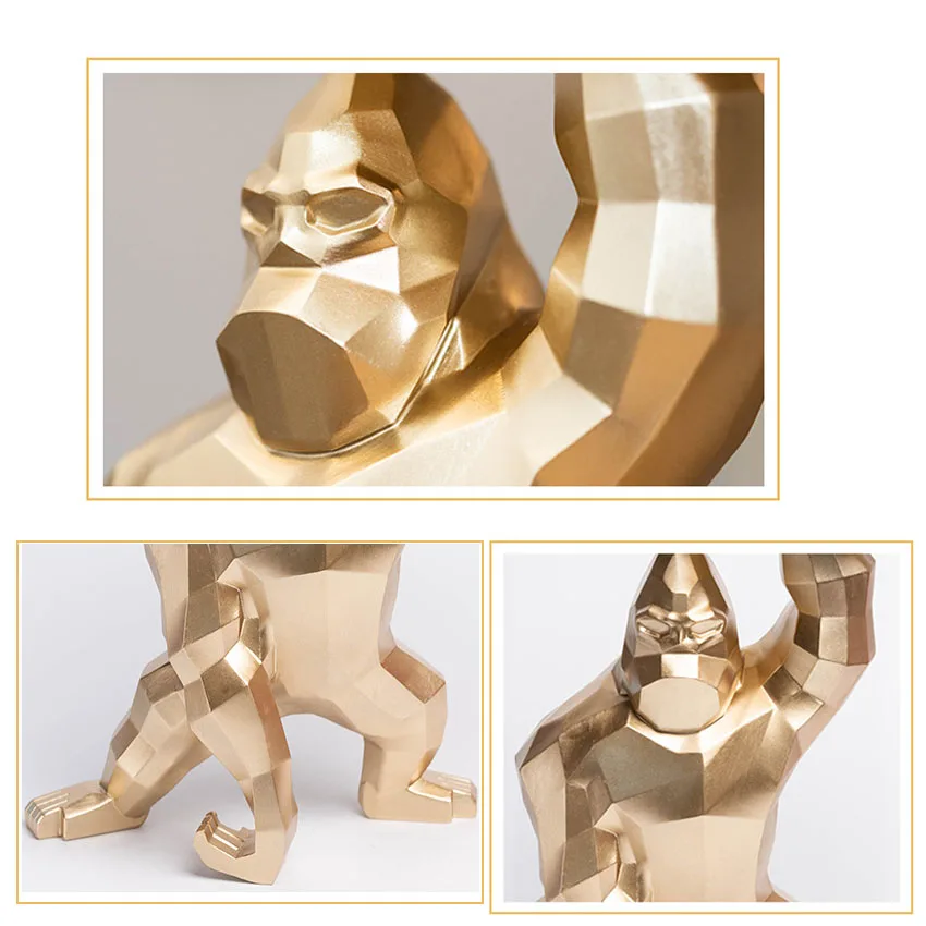 Новые статуи обезьян, Кинг-Конга, украшение гостиной, Скульптура Гориллы, Геометрическая Современная свадебная фигура, Подарки на День рождения и Рождество 2