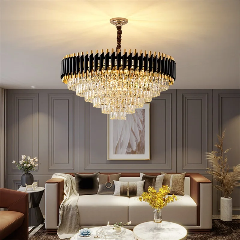Роскошная люстра OUTELA, хрустальный прямоугольный подвесной светильник, домашний светодиодный светильник в постмодернистском стиле для гостиной, столовой 3